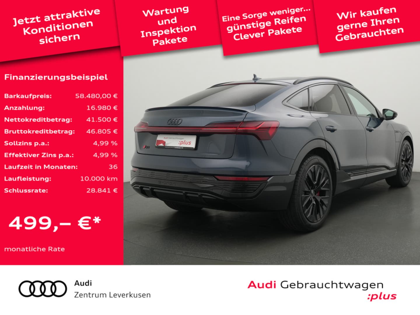 Bild über Audi Q8 Sportback e-tron S line 55 e-tron quattro - für weitere Informationen kontaktieren Sie den Audi Partner