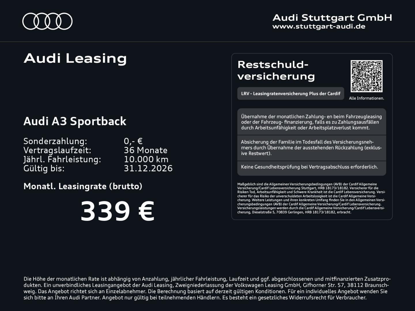 Bild über Audi A3 Sportback TFSI 85 kW S tronic - für weitere Informationen kontaktieren Sie den Audi Partner