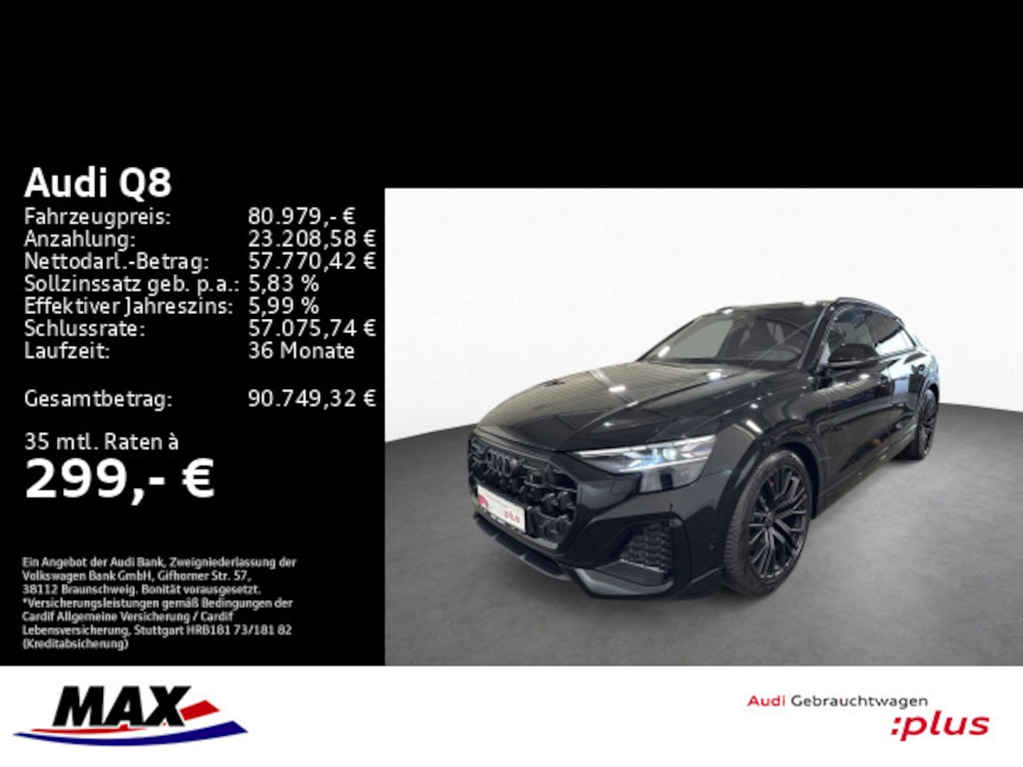 Bild über Audi Q8 SUV S line business TDI quattro 210 kW tiptronic - für weitere Informationen kontaktieren Sie den Audi Partner