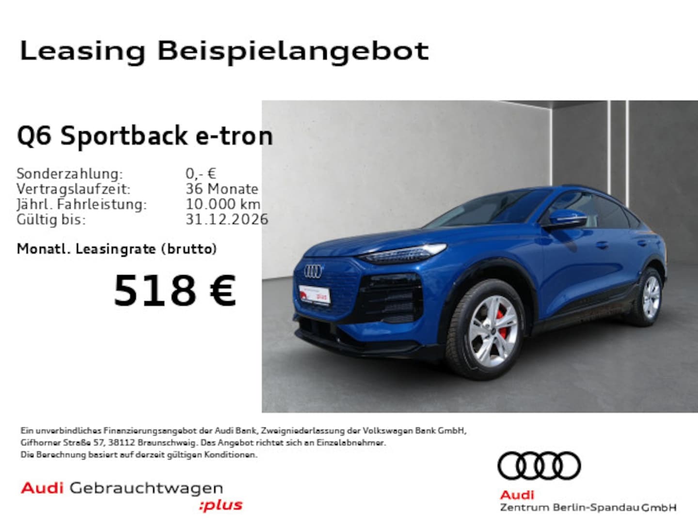 Bild über Audi Q6 Sportback e-tron e-tron - für weitere Informationen kontaktieren Sie den Audi Partner