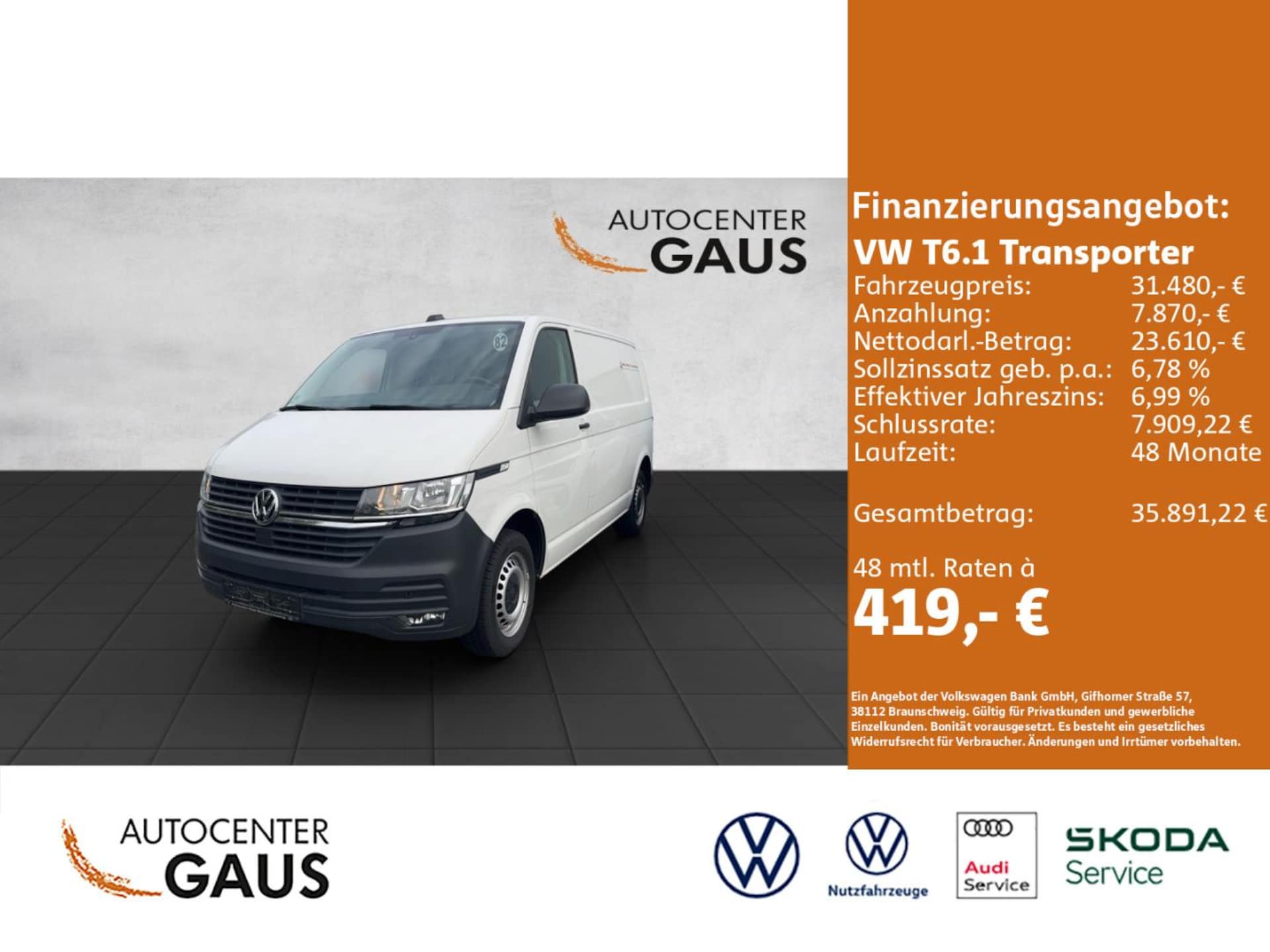 Volkswagen T6.1 Transporter Kasten kurzer Radstand