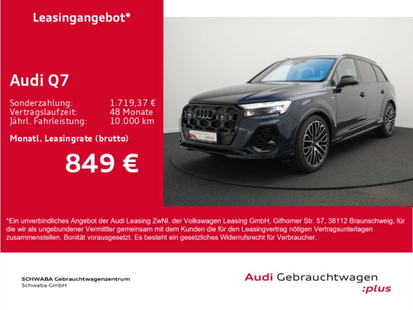 Bild über Audi Q7 SUV S line business TFSI quattro 250 kW tiptronic - für weitere Informationen kontaktieren Sie den Audi Partner