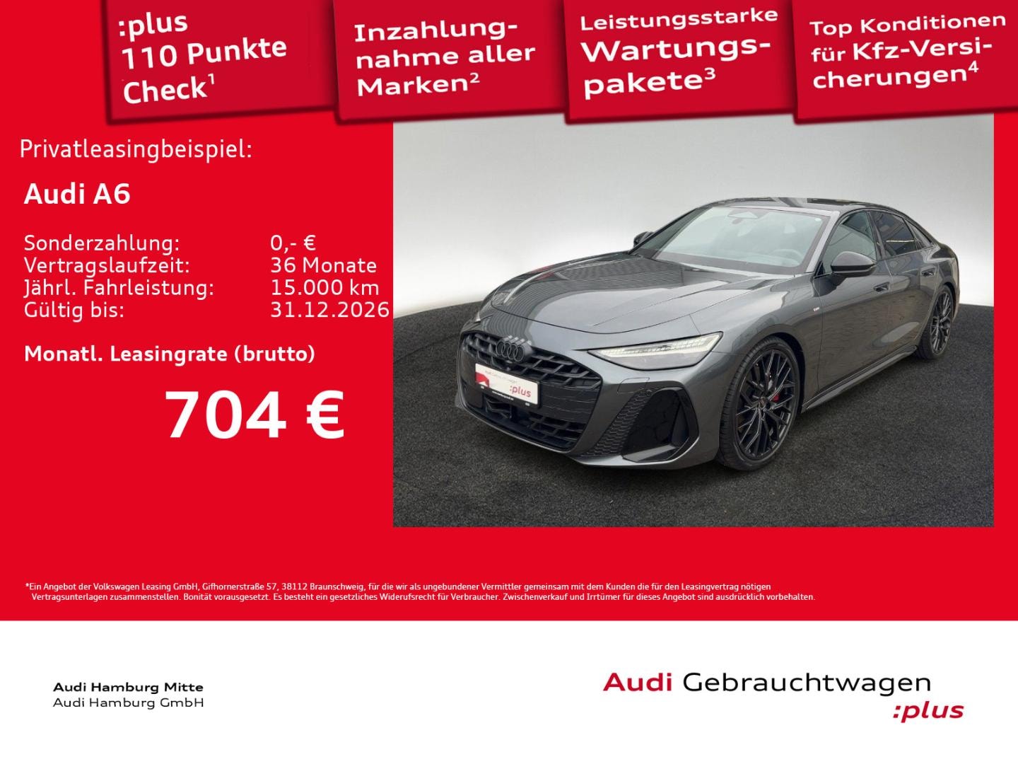 Bild über Audi A6 Limousine edition one TDI quattro 150 kW S tronic - für weitere Informationen kontaktieren Sie den Audi Partner