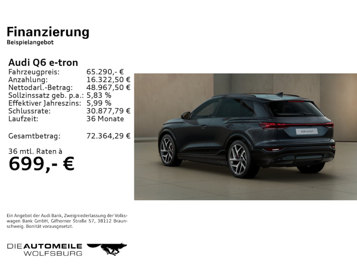 Bild über Audi Q6 SUV e-tron e-tron performance - für weitere Informationen kontaktieren Sie den Audi Partner