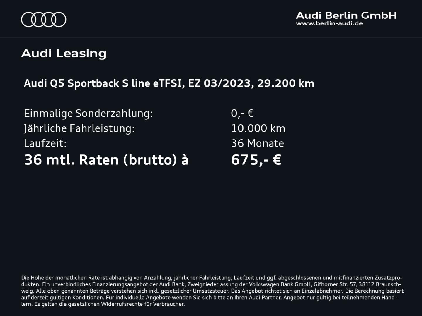 Bild über Audi Q5 Sportback TFSI e S line 55 TFSI e quattro S tronic - für weitere Informationen kontaktieren Sie den Audi Partner