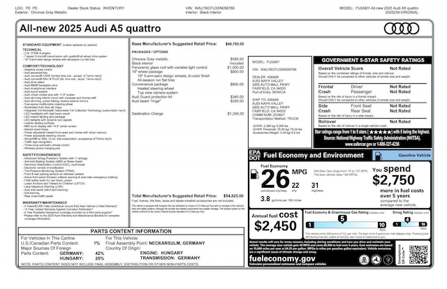 2025 Audi A5 Sedan