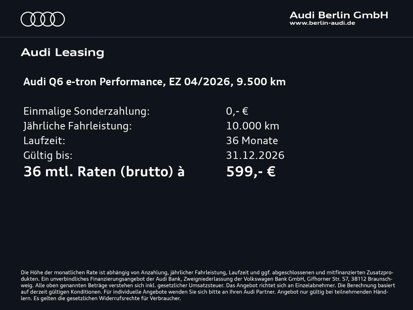 Bild über Audi Q6 SUV e-tron S line business e-tron performance 225 kW - für weitere Informationen kontaktieren Sie den Audi Partner