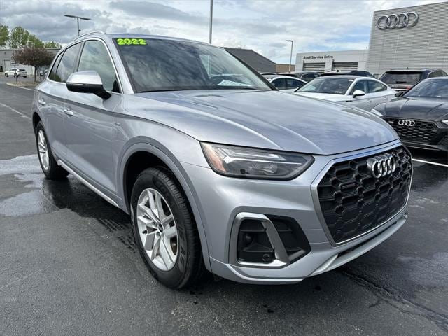 Used 2022 Audi Q5 Premium with VIN WA1GAAFY2N2005995 for sale in Plains Township, PA