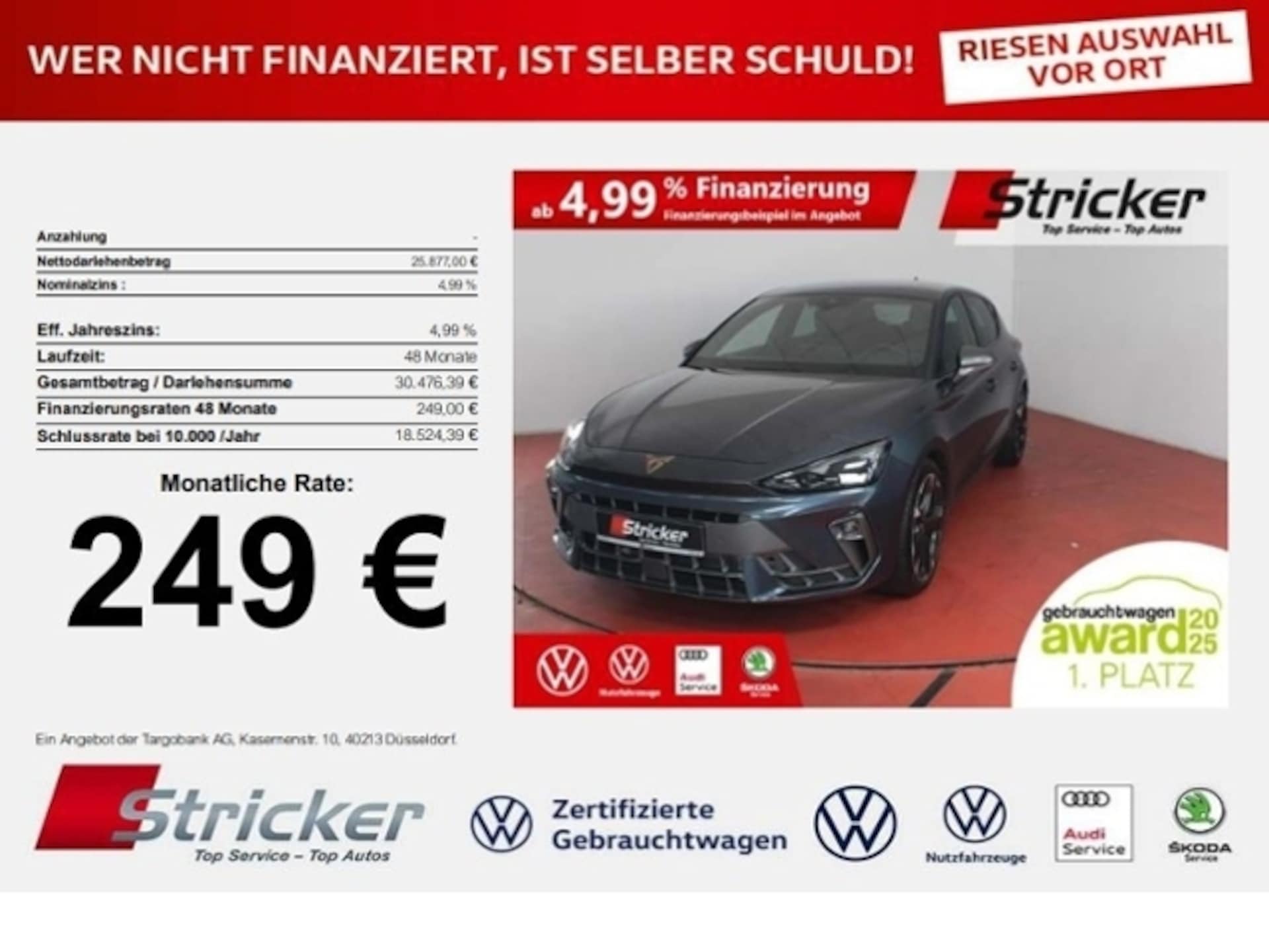 Cupra Leon 2025 — 2.0TDI DSG 249,-ohne Anzahlung App-Connect