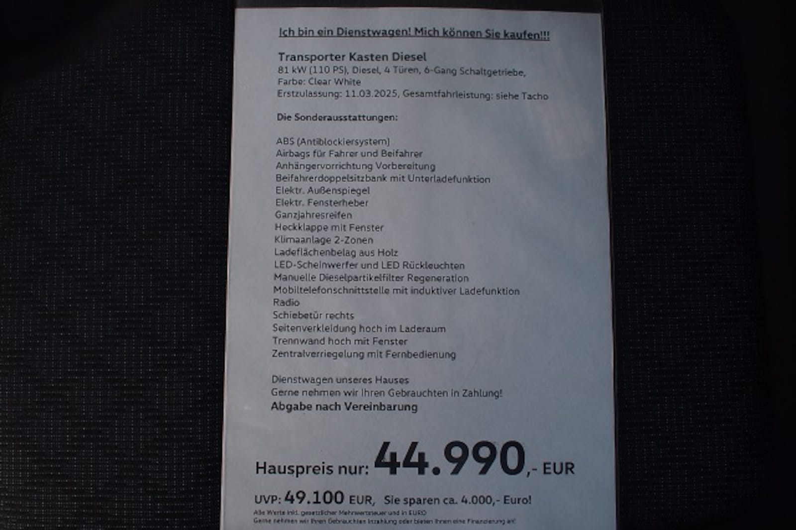 Volkswagen Transporter Kasten kurzer Radstand – Bild 14
