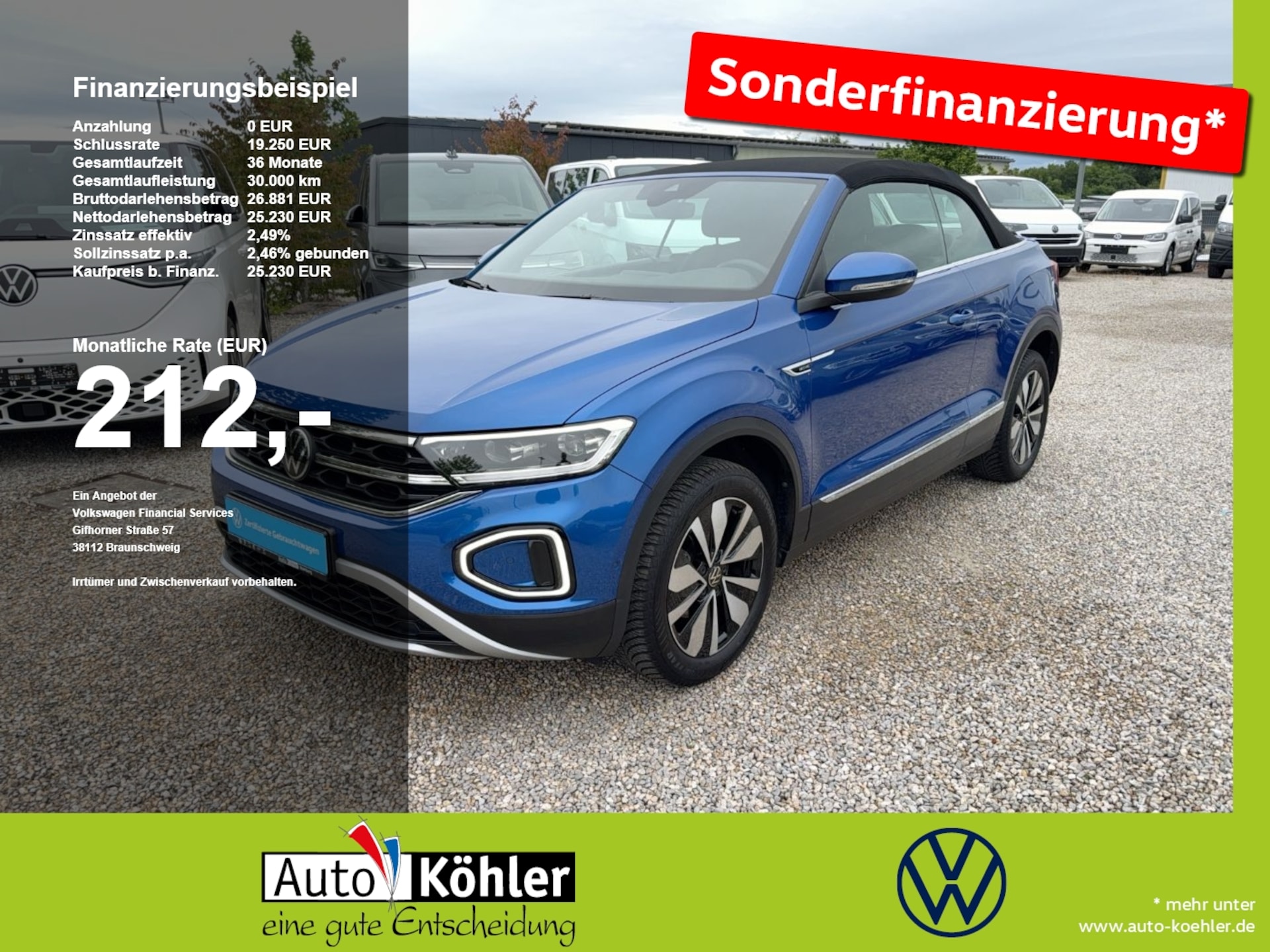Volkswagen T-Roc Cabriolet 2024 — TSI CarPlay/ACC/Kamera/LED