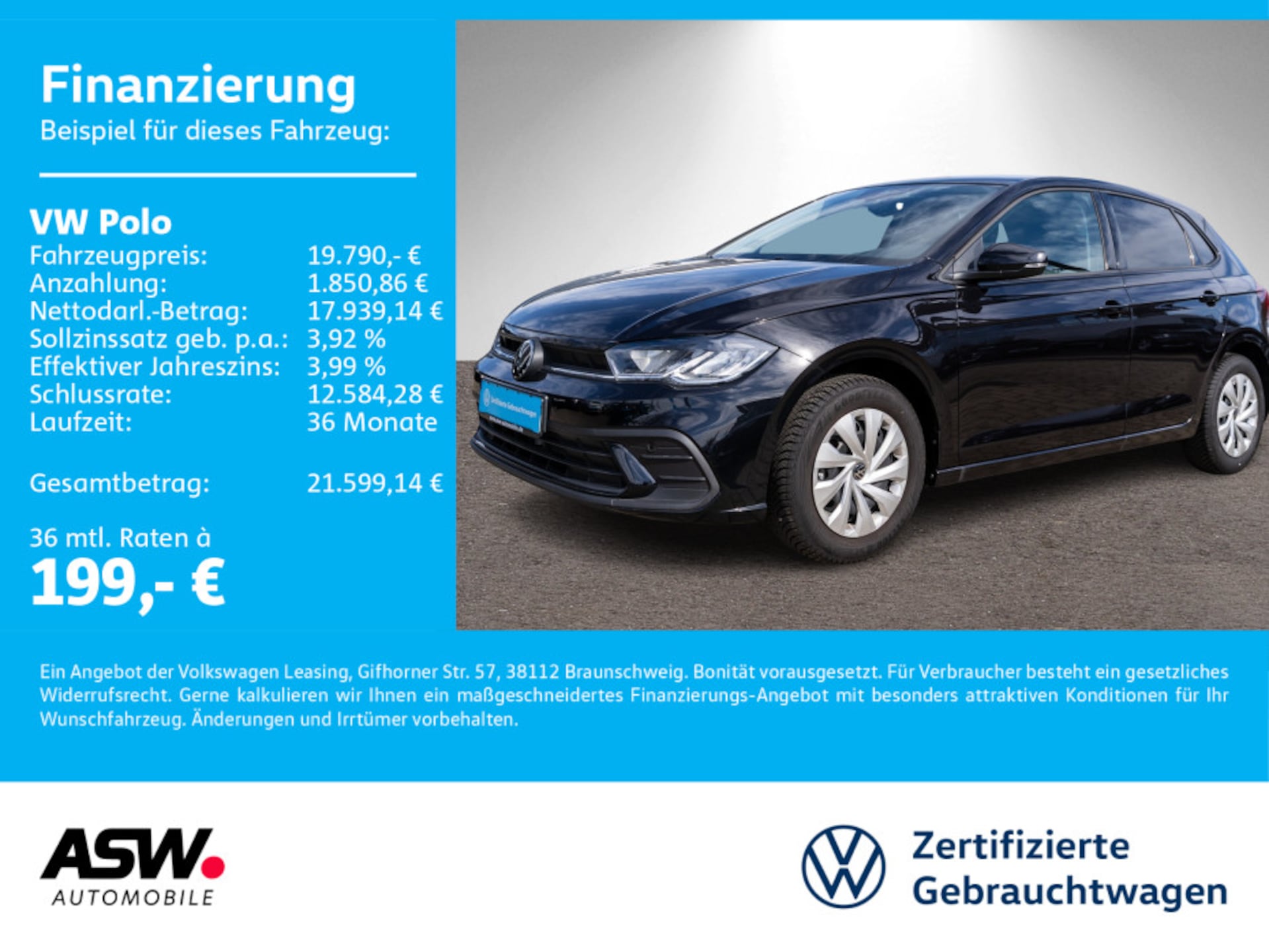 Volkswagen Polo — Volkswagen Polo Polo Life 1.0 TSI Navi Klima LED ACC SHZ PDC v/h