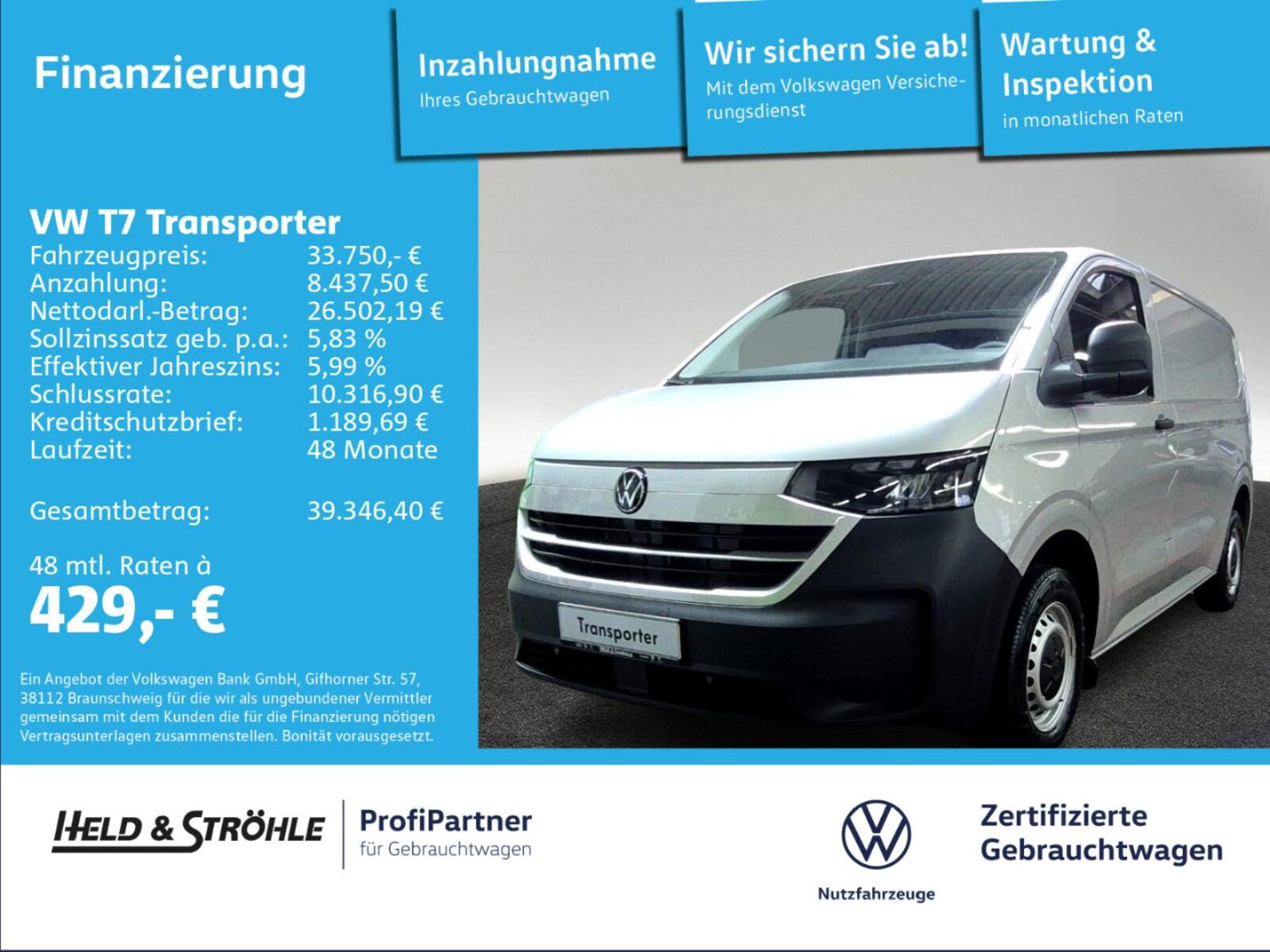 Volkswagen Transporter Kasten kurzer Radstand