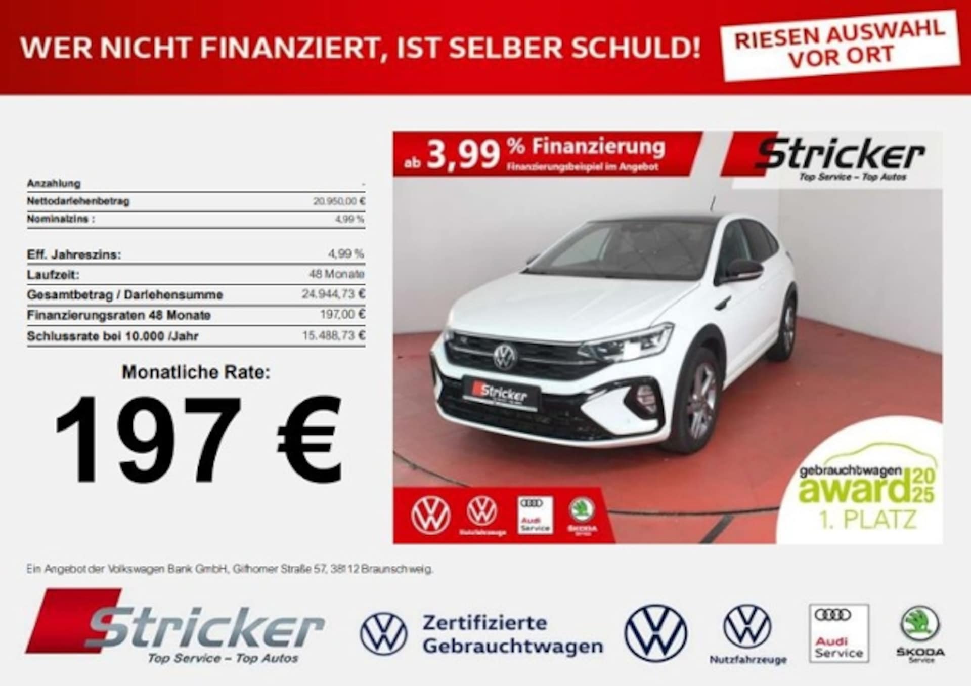 Volkswagen Taigo 2023 — Black Style 1.5TSI DSG 197,-ohne Anzahlung AHK Pano Matrix