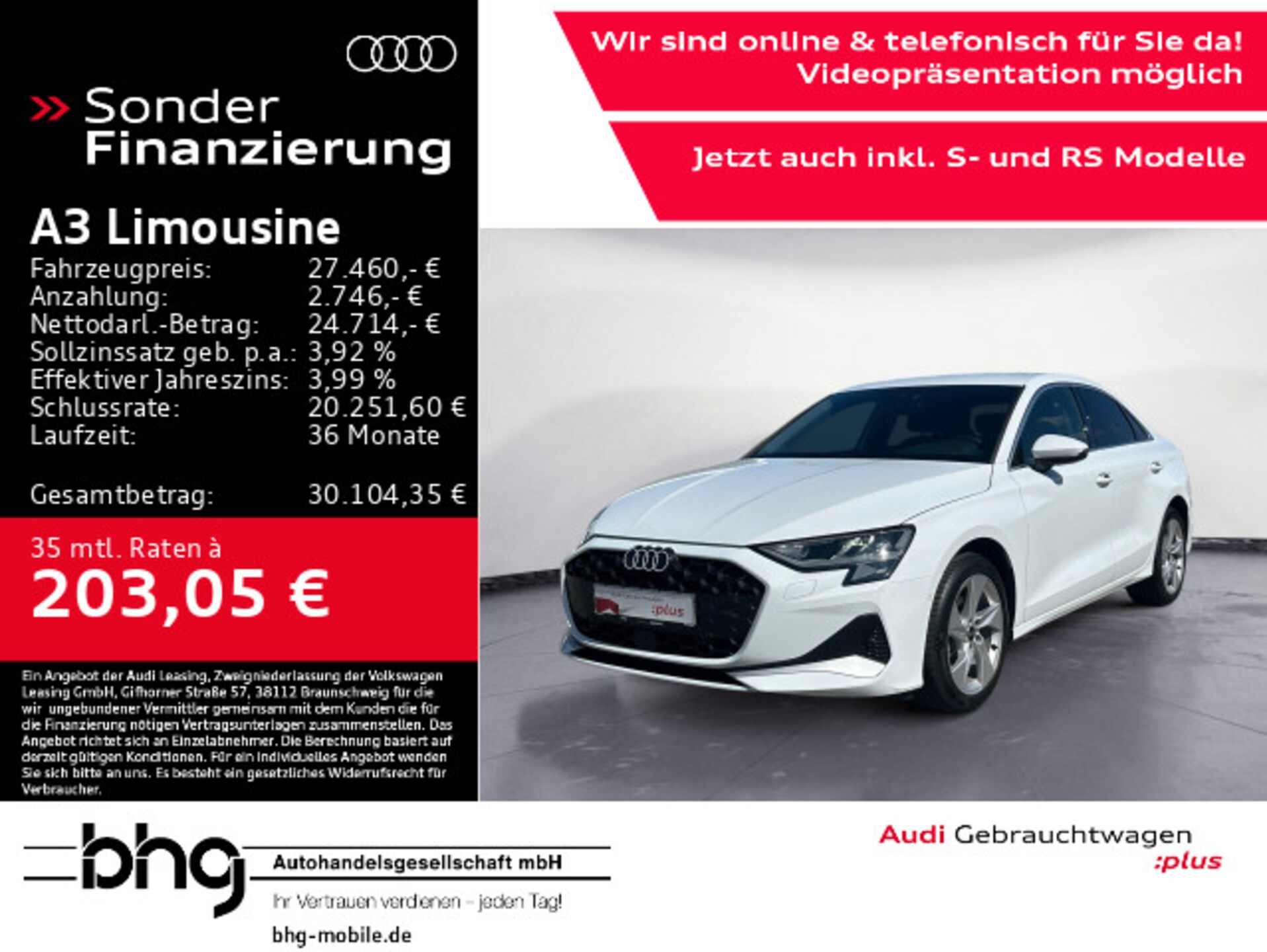 Audi A3 Limousine advanced