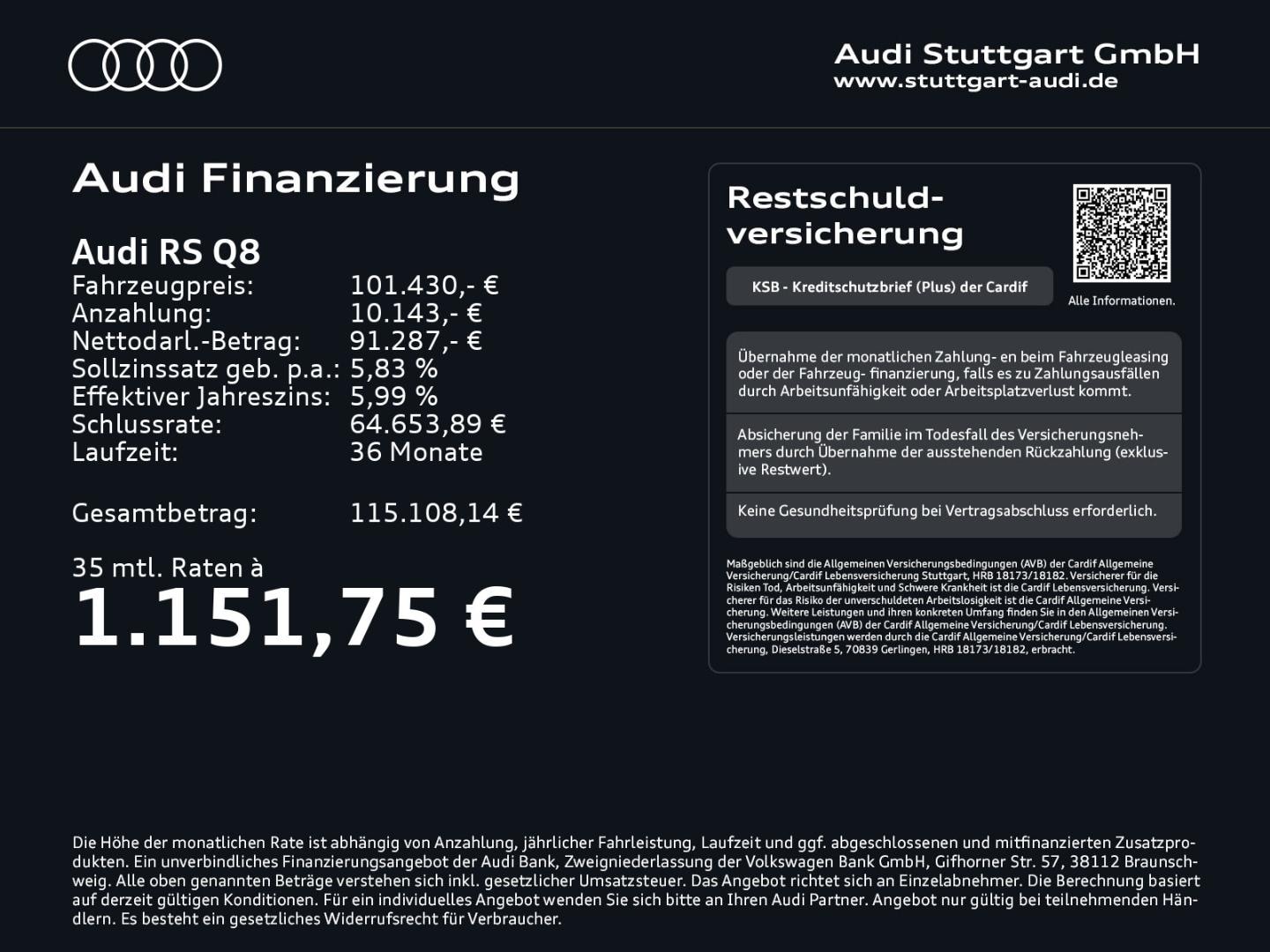 Bild über Audi RS Q8 TFSI quattro tiptronic - für weitere Informationen kontaktieren Sie den Audi Partner