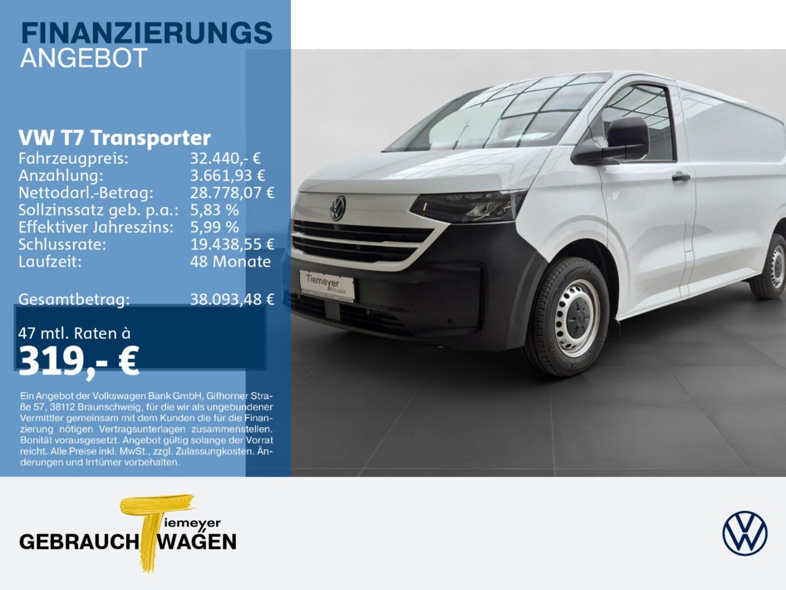 Volkswagen Transporter Kasten langer Radstand