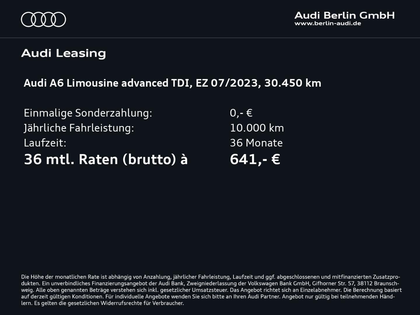 Bild über Audi A6 sport 45 TDI quattro S tronic - für weitere Informationen kontaktieren Sie den Audi Partner