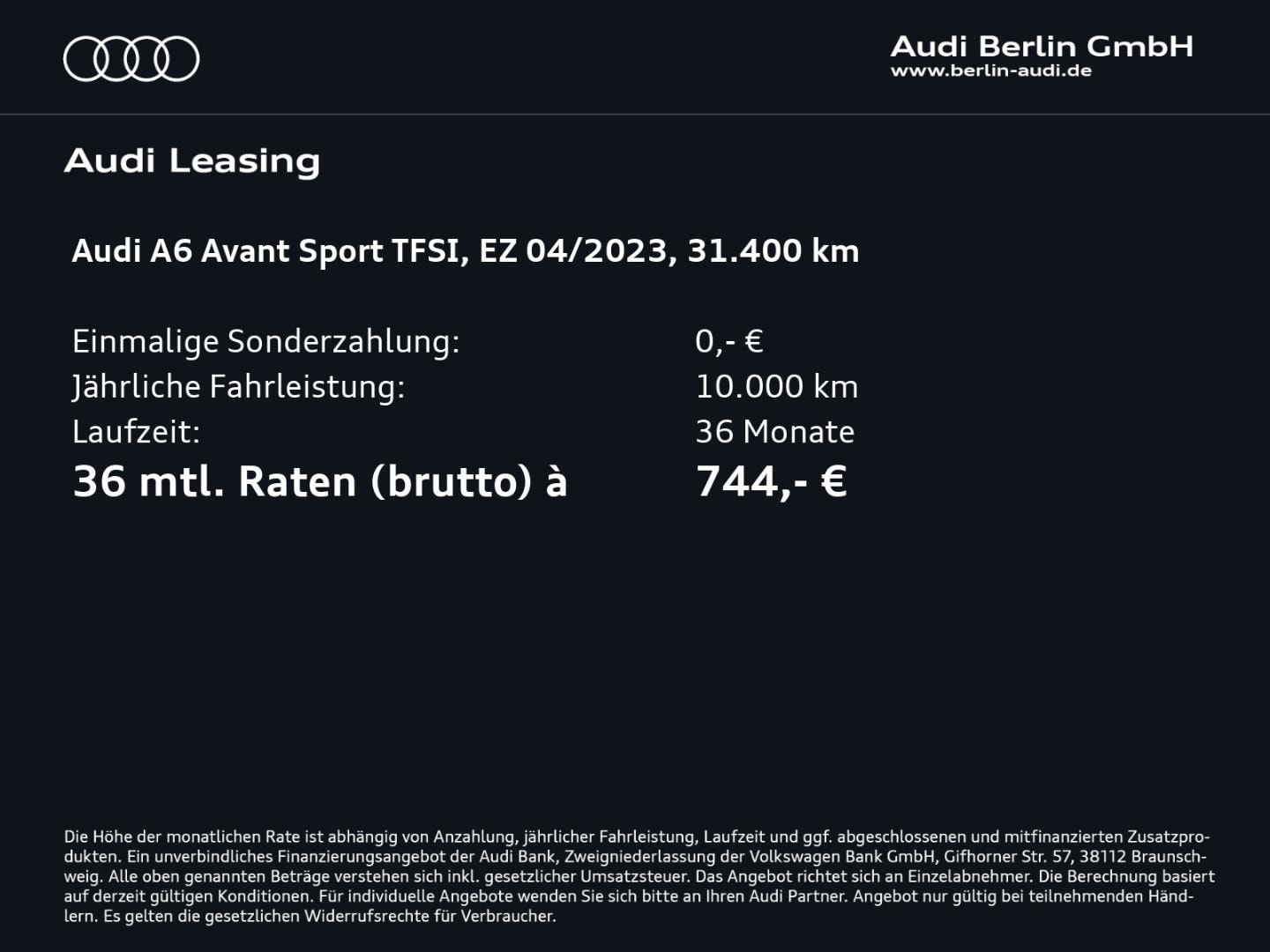 Bild über Audi A6 Avant sport 45 TFSI quattro S tronic - für weitere Informationen kontaktieren Sie den Audi Partner