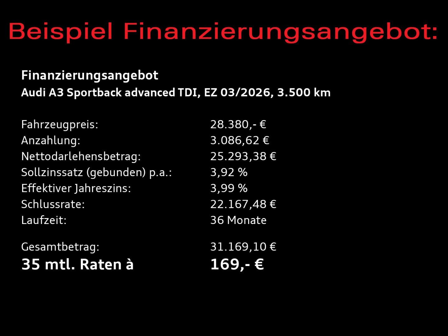 Bild über Audi A3 Sportback TDI Schaltgetriebe - für weitere Informationen kontaktieren Sie den Audi Partner