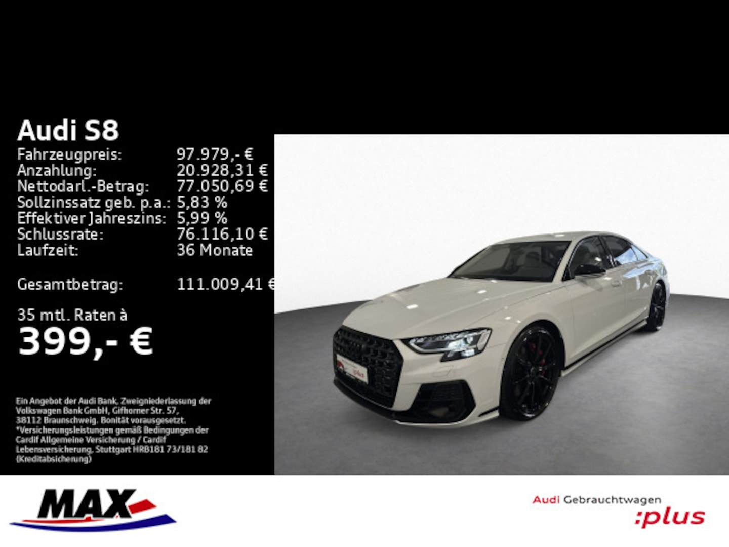 Bild über Audi S8 TFSI quattro tiptronic - für weitere Informationen kontaktieren Sie den Audi Partner