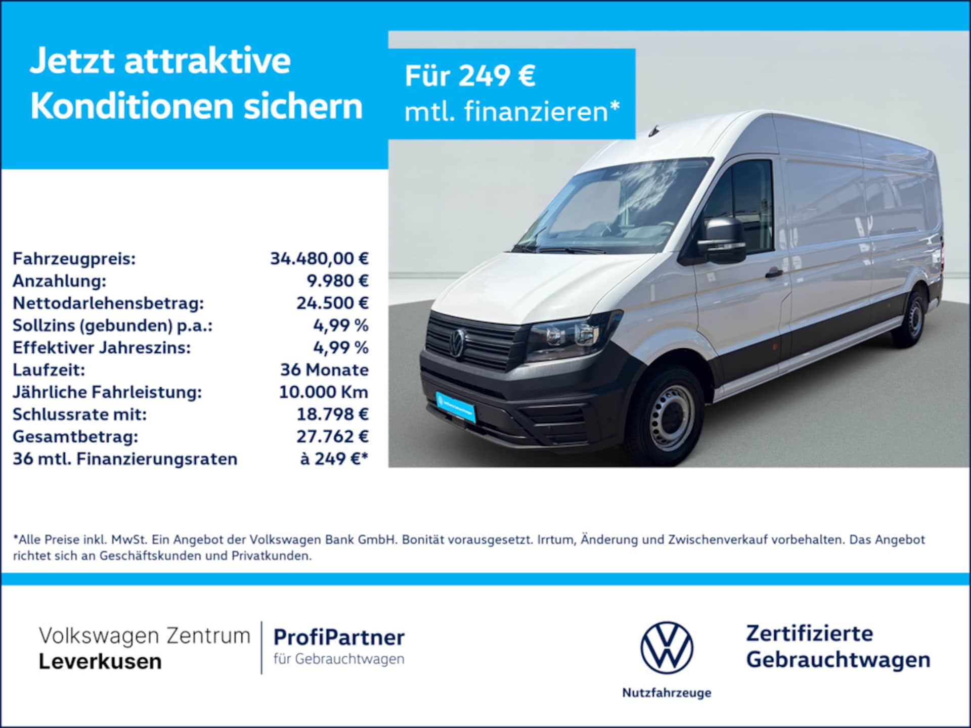 Volkswagen Crafter Kasten langer Radstand