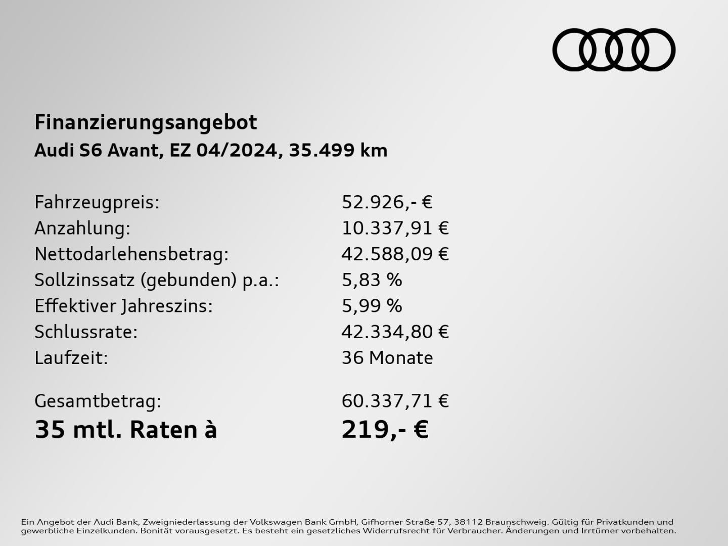 Bild über Audi S6 Avant TDI quattro tiptronic - für weitere Informationen kontaktieren Sie den Audi Partner