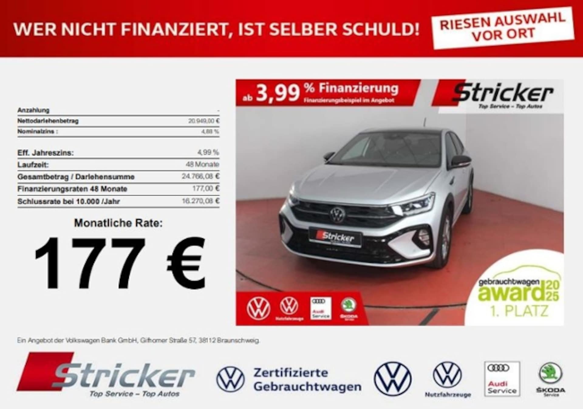 Volkswagen Taigo 2023 — Black Style 1.0TSI DSG 177,-ohne Anzahlung AHK Pano Navi