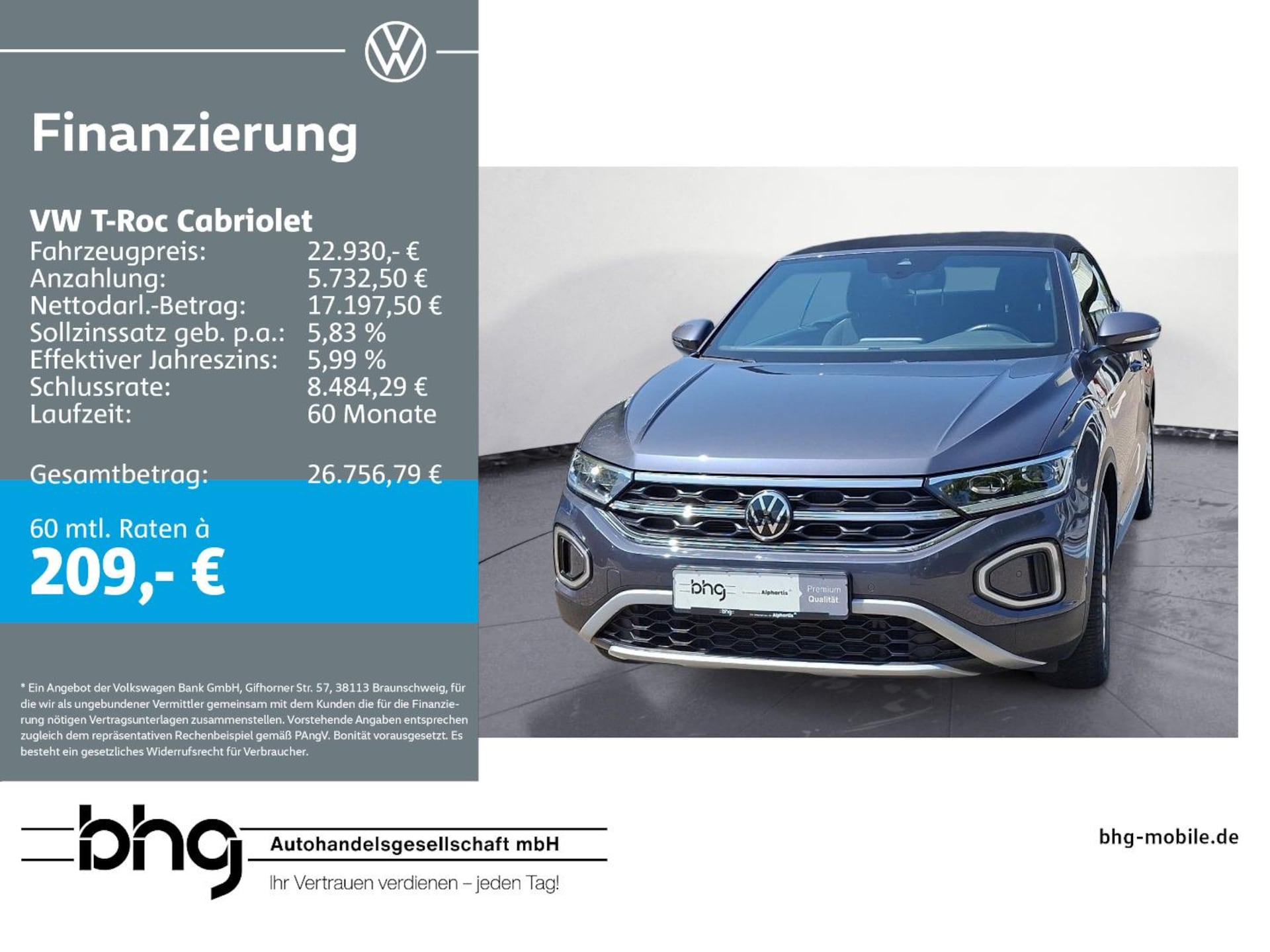 Volkswagen T-Roc Cabriolet Style
