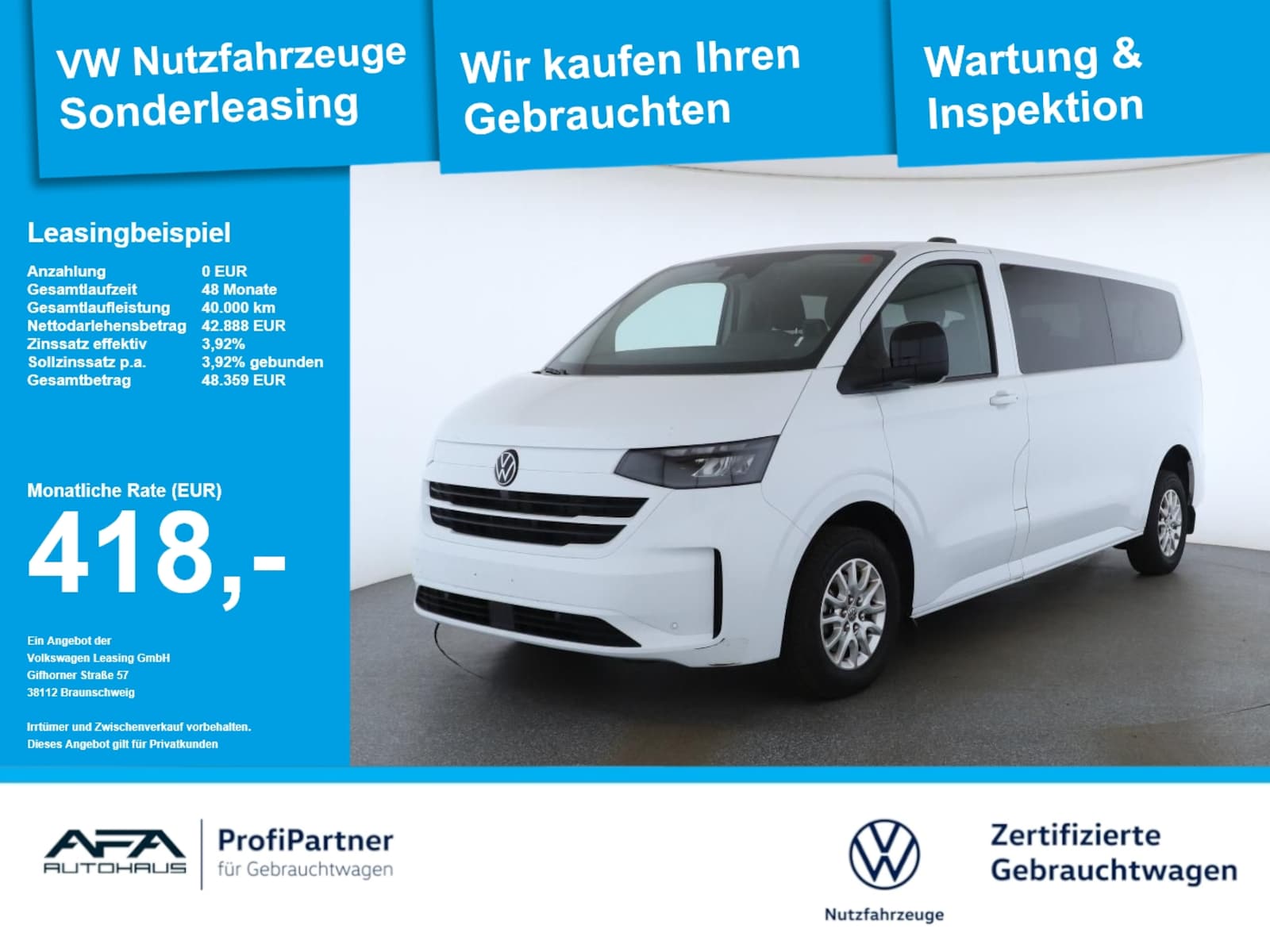 Volkswagen Caravelle langer Radstand