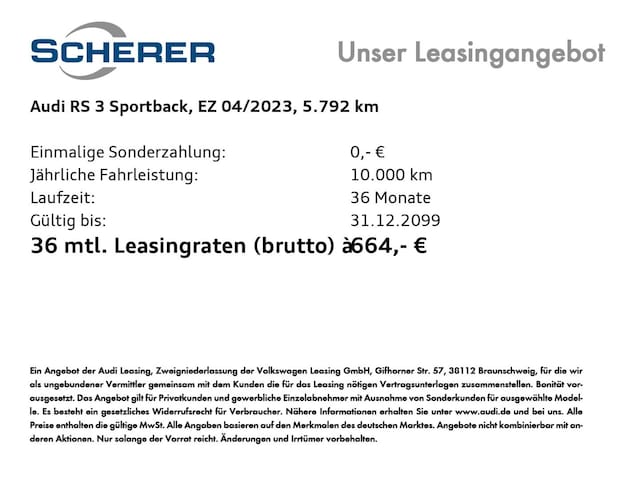 Image about Audi RS 3 Sportback RS 3 Sportback 294(400) kW(PS) S tronic