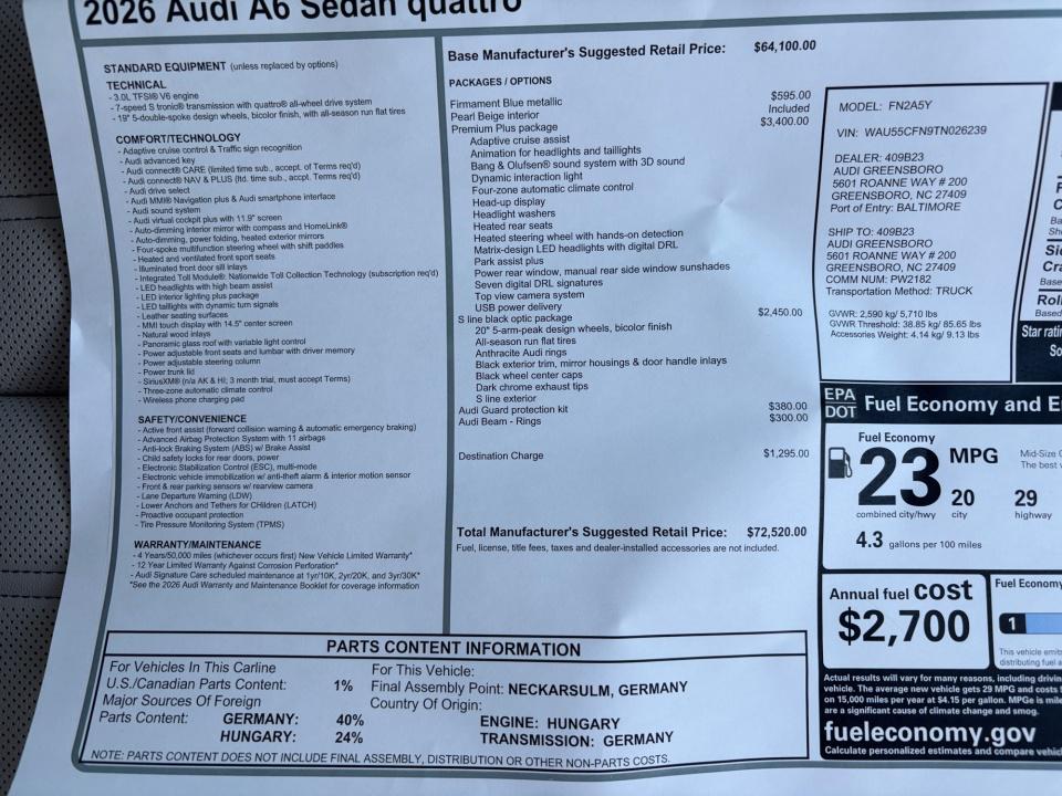 2026 Audi A6 Premium Plus - Photo 33