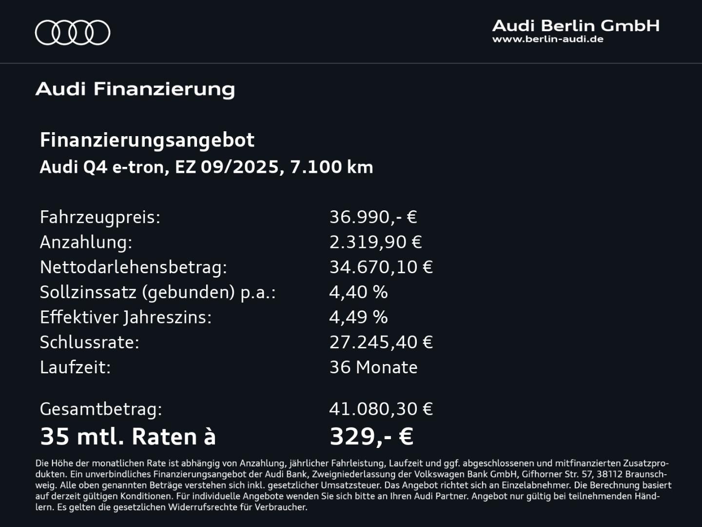 Bild über Audi Q4 e-tron 40 e-tron - für weitere Informationen kontaktieren Sie den Audi Partner
