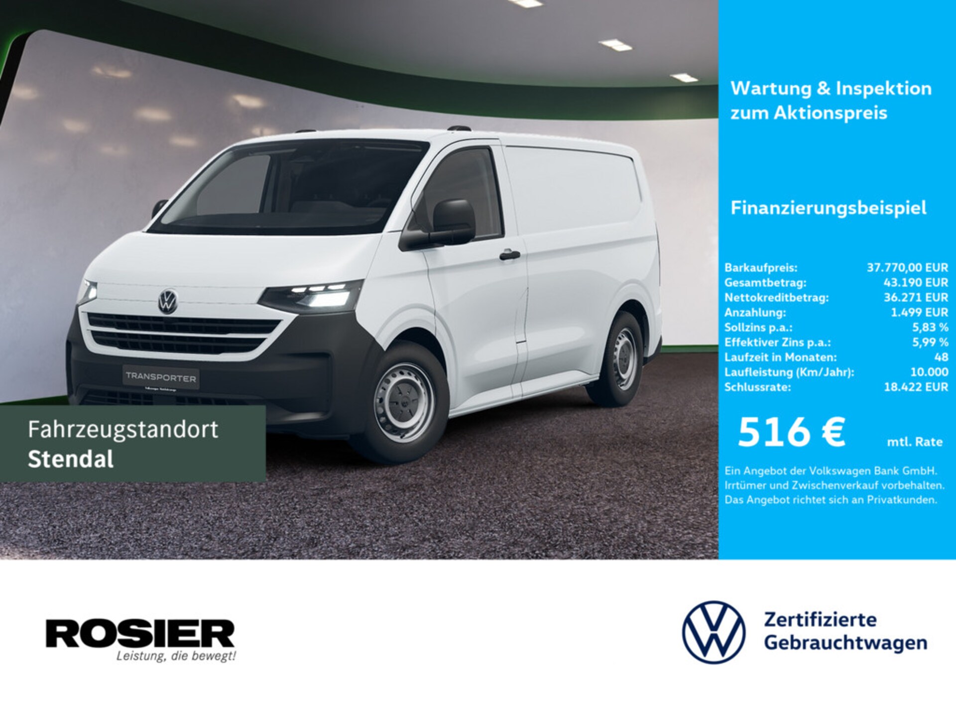 Volkswagen Transporter Kasten kurzer Radstand