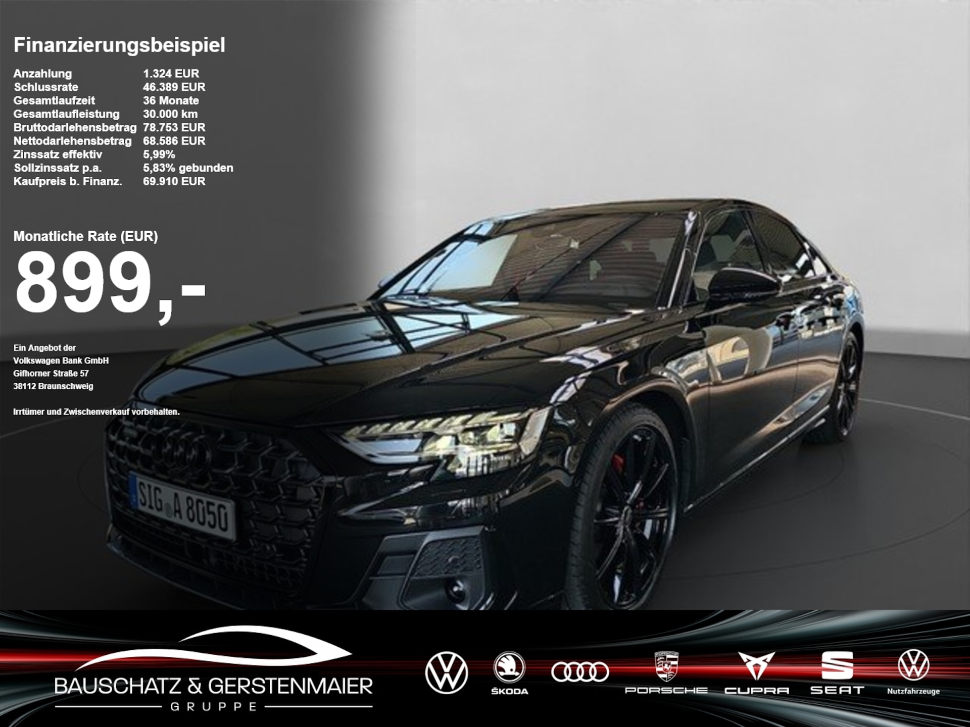 Audi A8 — Audi A8 50 TDI quattro 210 kW (286 PS) tiptronic 50 TDI quattro Tiptronic HD-Matrix*Luft*AHK*B&O AHK SoundSys