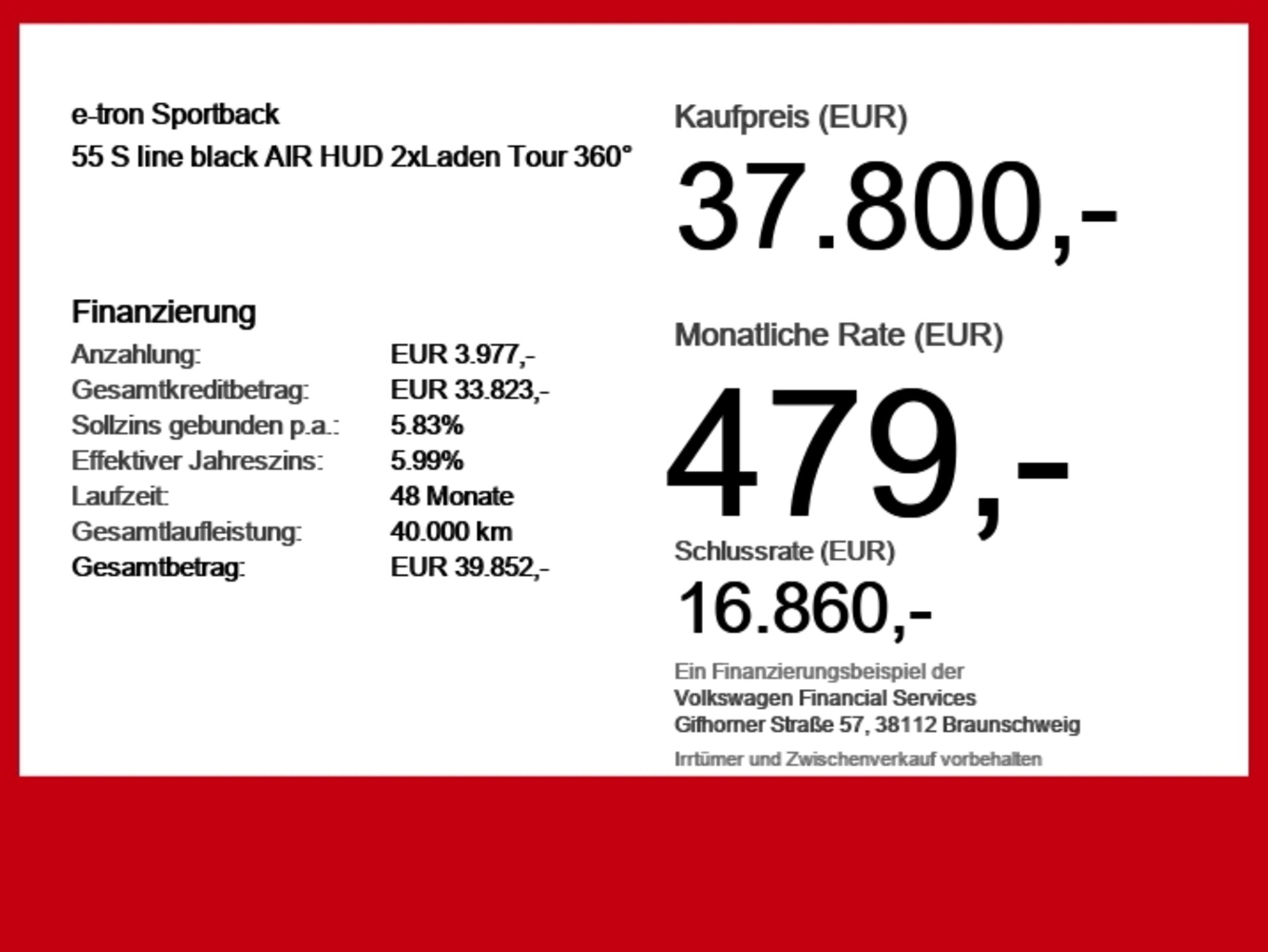 Audi e-tron Sportback S line