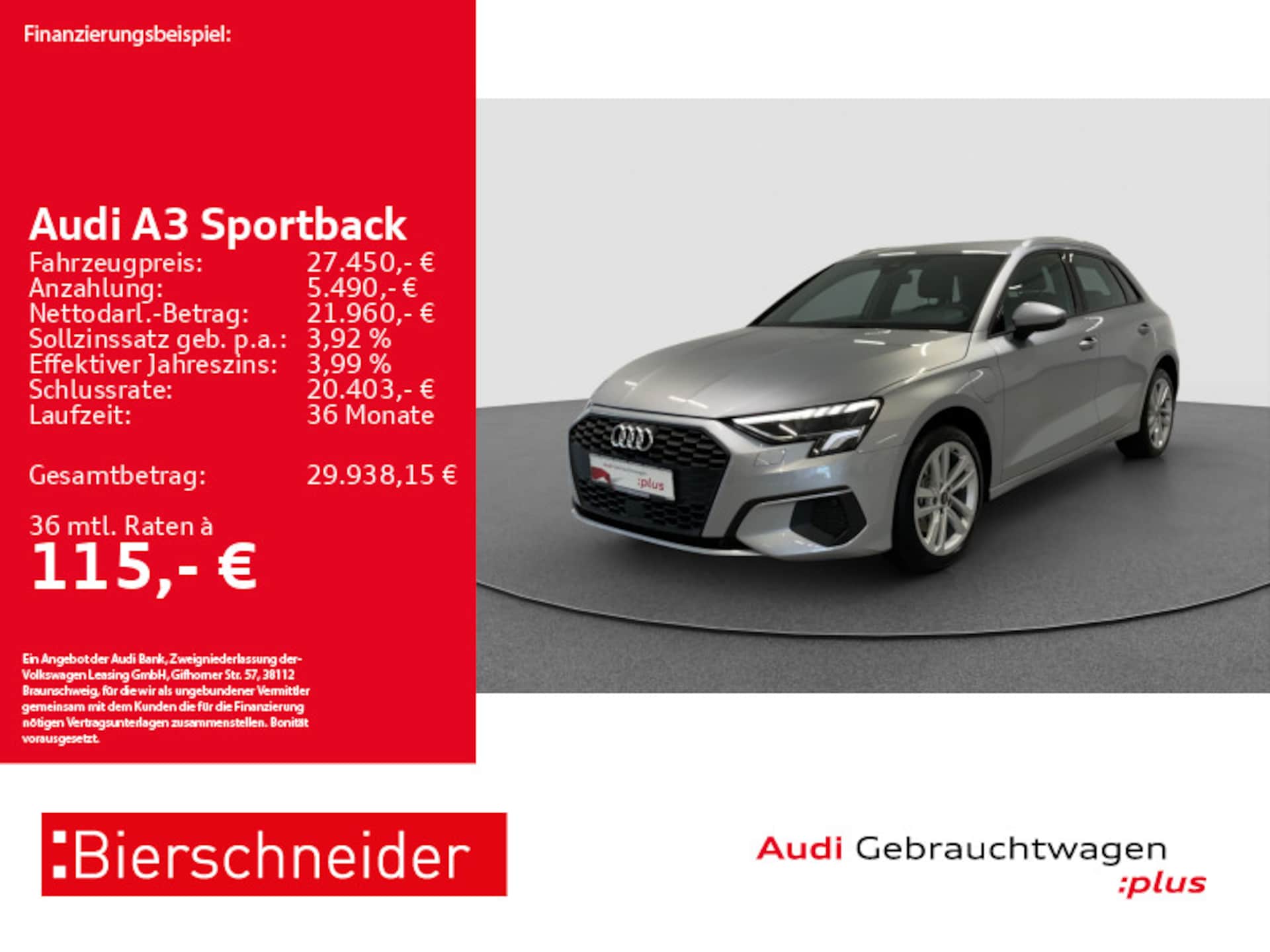 Audi A3 Sportback TFSI e