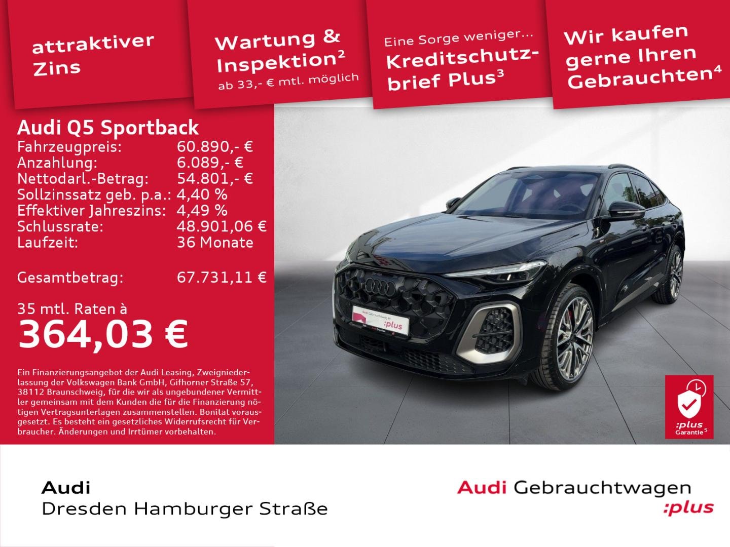 Bild über Audi Q5 Sportback TFSI 150 kW S tronic - für weitere Informationen kontaktieren Sie den Audi Partner