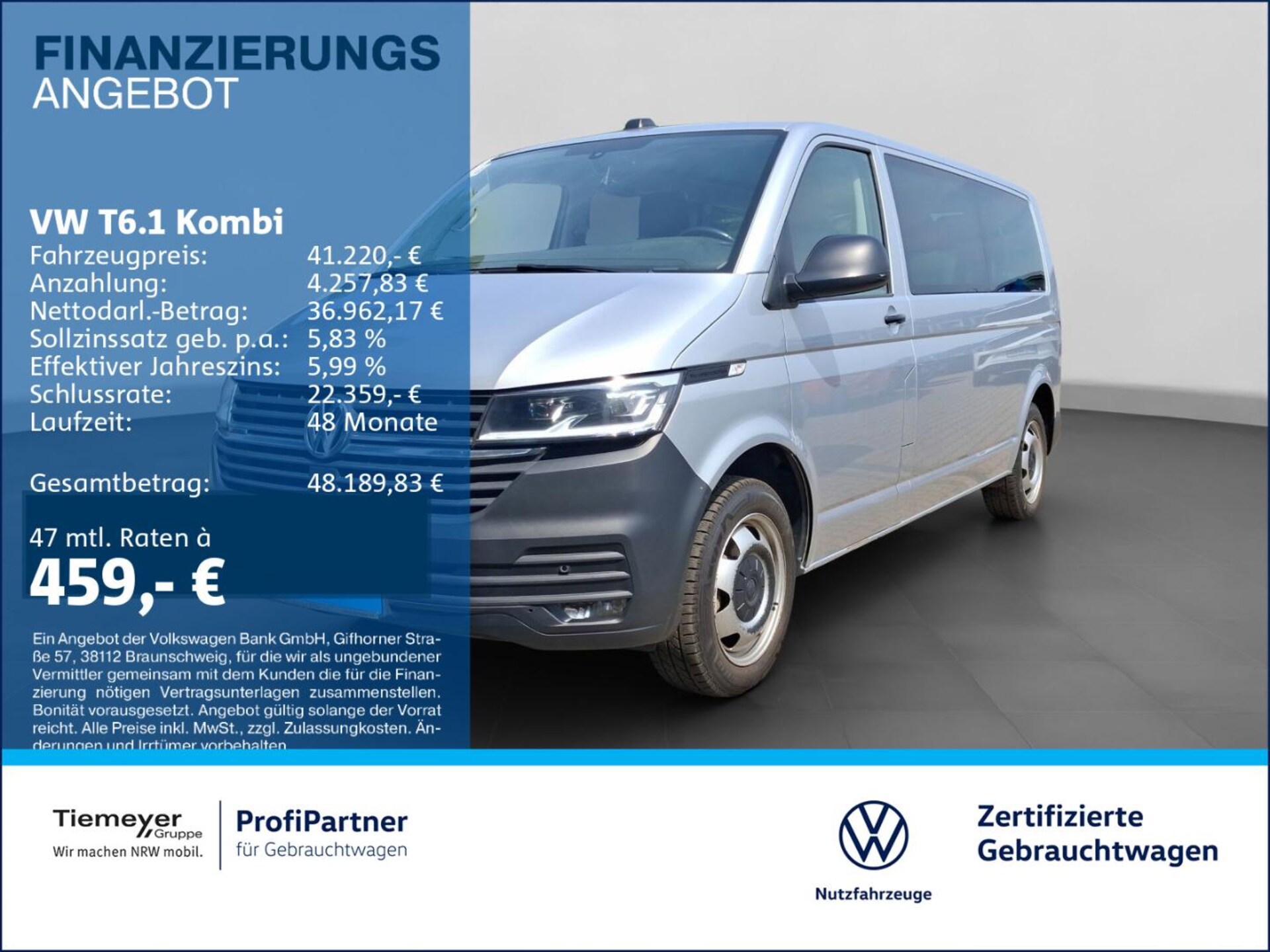 Volkswagen T6.1 Transporter Kombi langer Radstand