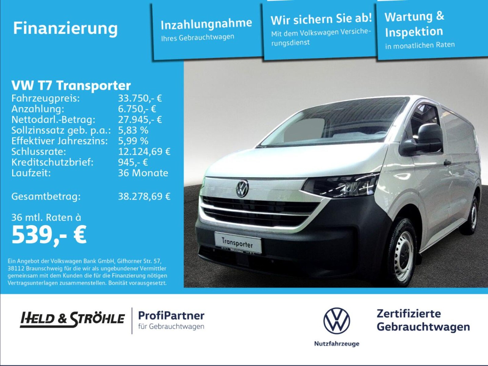 Volkswagen Transporter Kasten kurzer Radstand