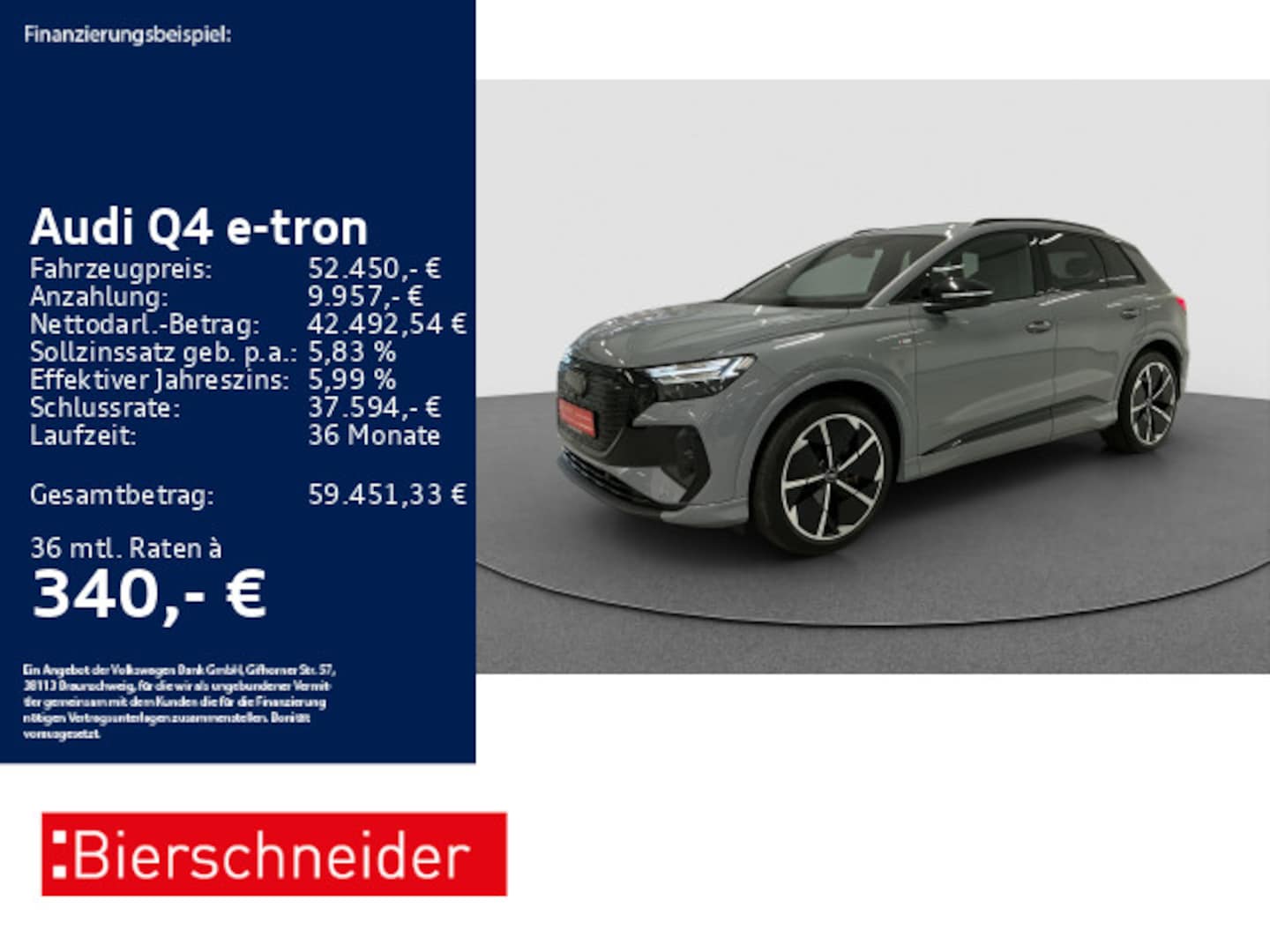 Bild über Audi Q4 e-tron 50 e-tron quattro - für weitere Informationen kontaktieren Sie den Audi Partner