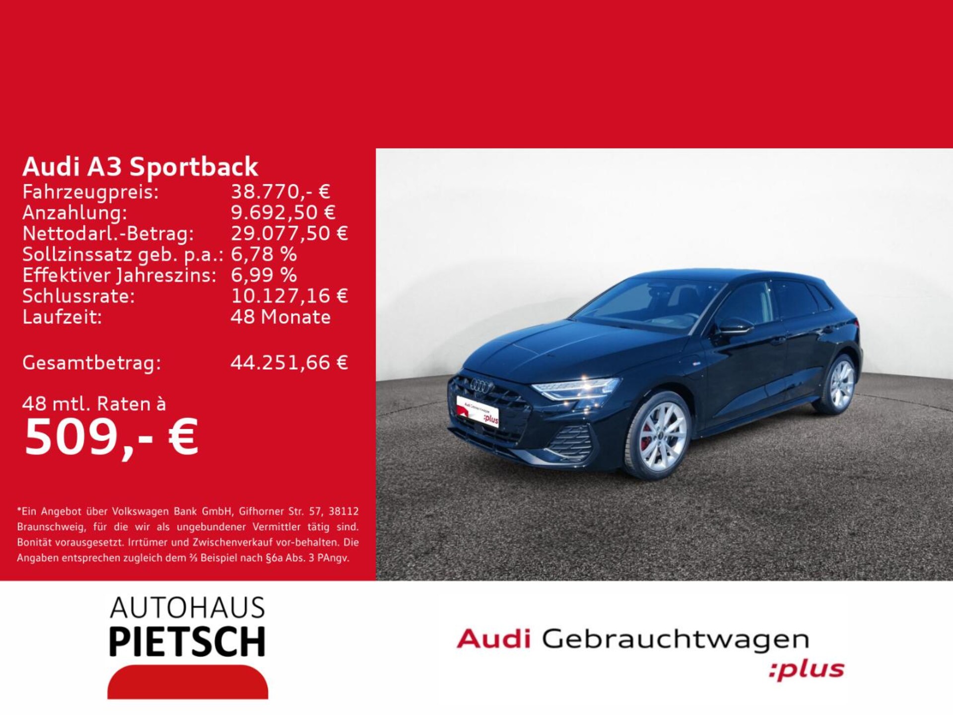 Audi A3 Sportback TFSI e S line