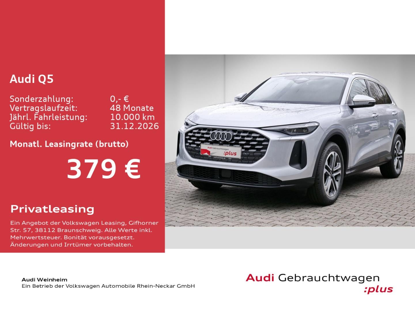 Bild über Audi Q5 SUV TFSI 150 kW S tronic - für weitere Informationen kontaktieren Sie den Audi Partner