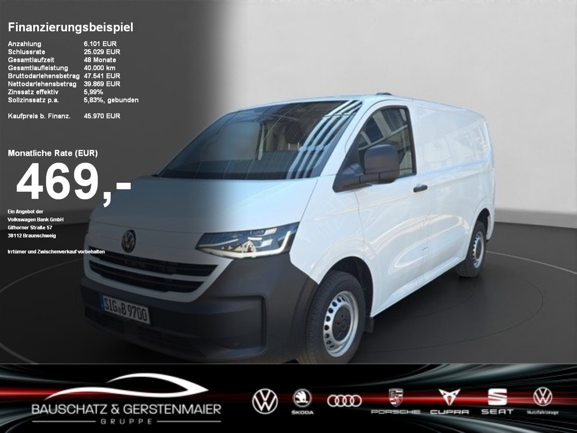Volkswagen Transporter Kasten kurzer Radstand
