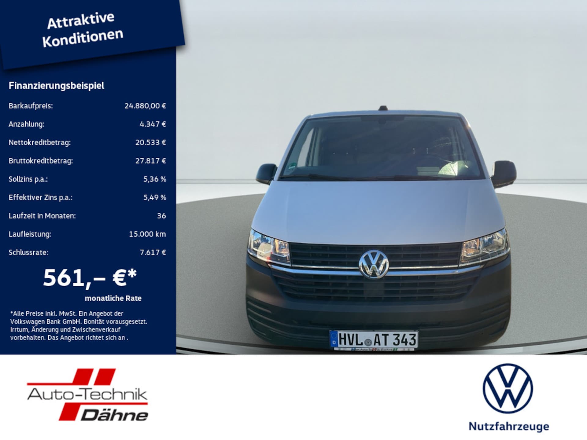Volkswagen T6.1 Transporter Kasten kurzer Radstand