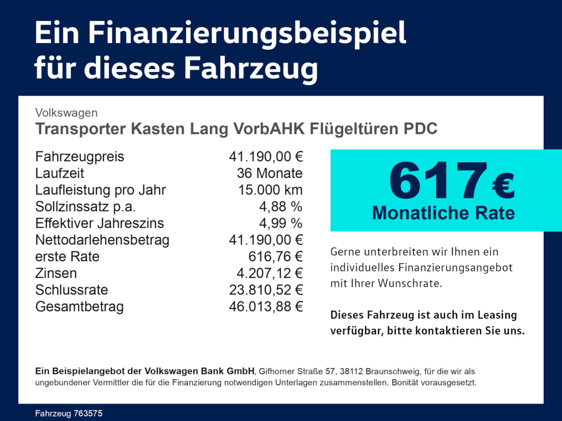 Volkswagen Transporter Kasten kurzer Radstand
