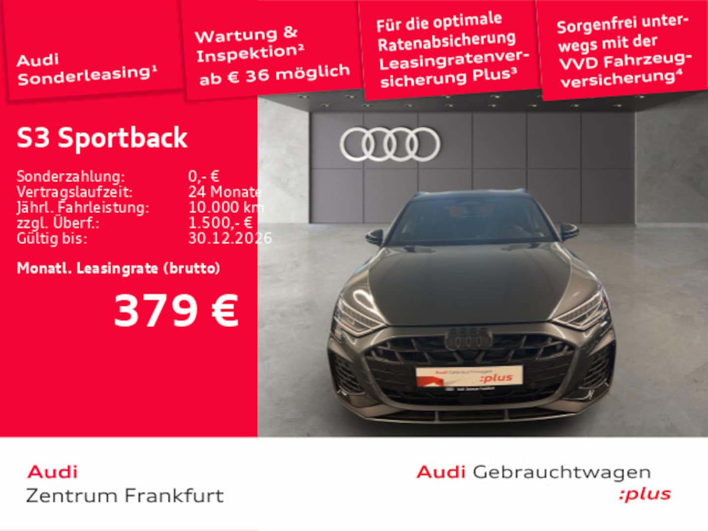 Bild über Audi S3 Sportback TFSI quattro S tronic - für weitere Informationen kontaktieren Sie den Audi Partner
