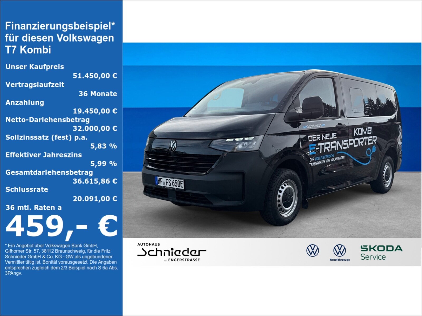 Volkswagen Transporter Kombi kurzer Radstand