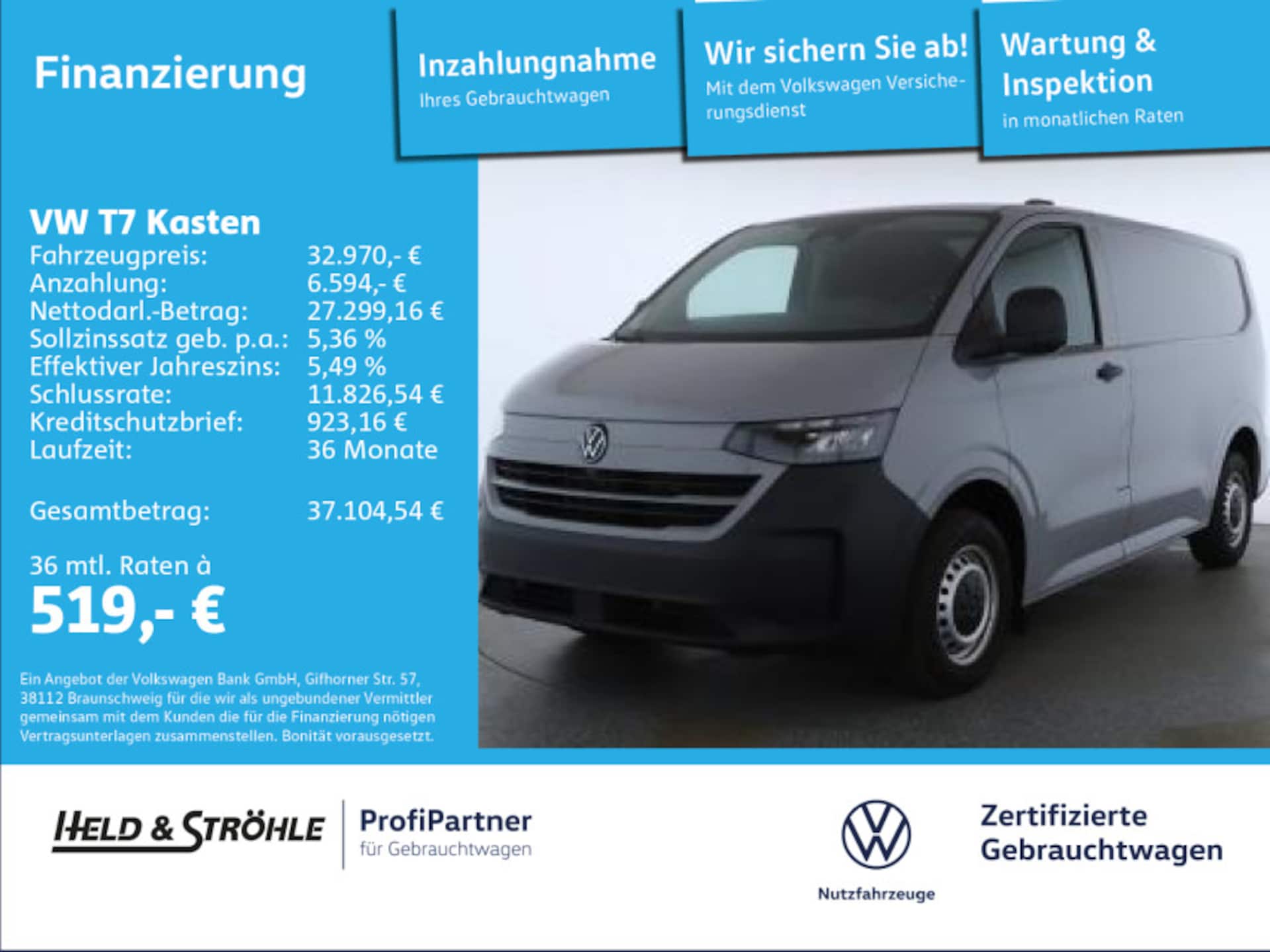 Volkswagen Transporter Kasten kurzer Radstand