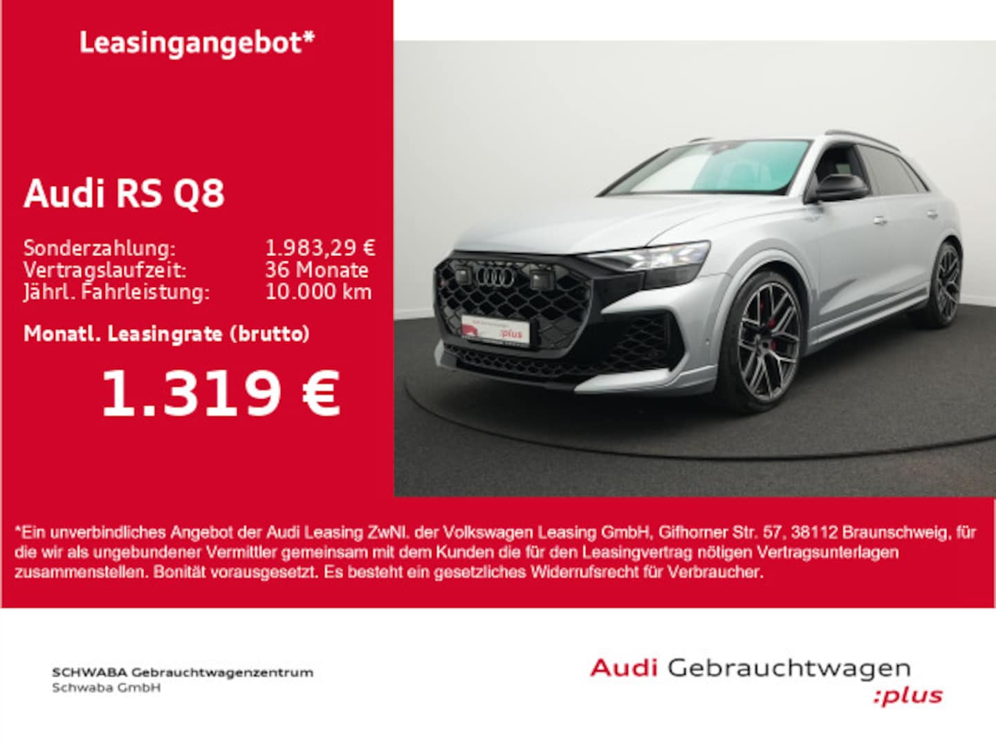 Bild über Audi RS Q8 SUV TFSI quattro 441 kW tiptronic - für weitere Informationen kontaktieren Sie den Audi Partner